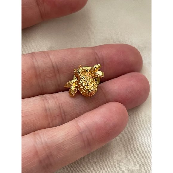 Vintage Gold Tone Bumble Bee Lapel Pin/Brooch - Picture 8 of 11